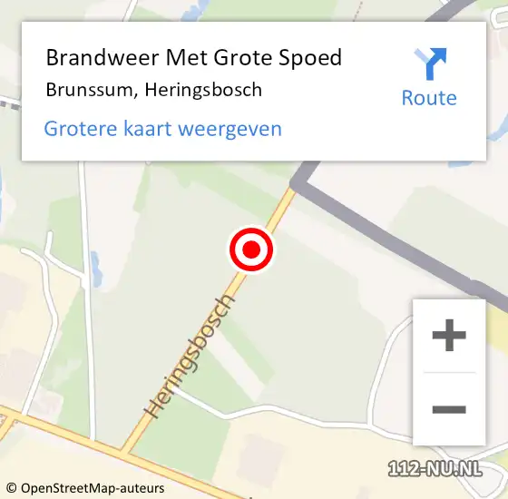 Locatie op kaart van de 112 melding: Brandweer Met Grote Spoed Naar Brunssum, Heringsbosch op 29 mei 2018 02:00