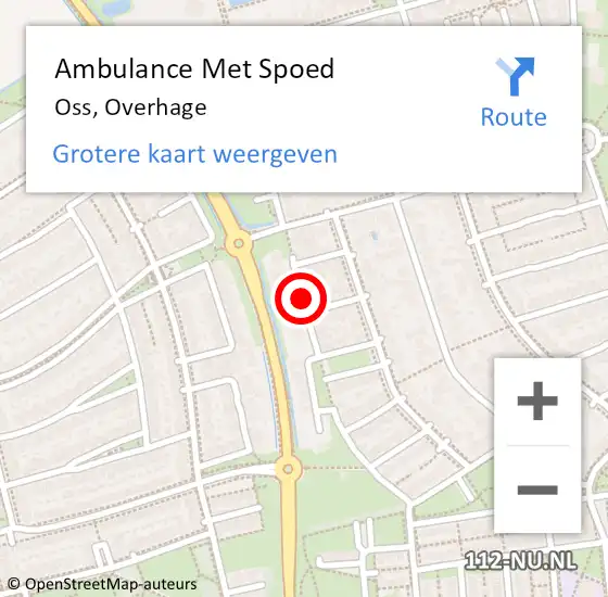 Locatie op kaart van de 112 melding: Ambulance Met Spoed Naar Oss, Overhage op 29 mei 2018 02:24