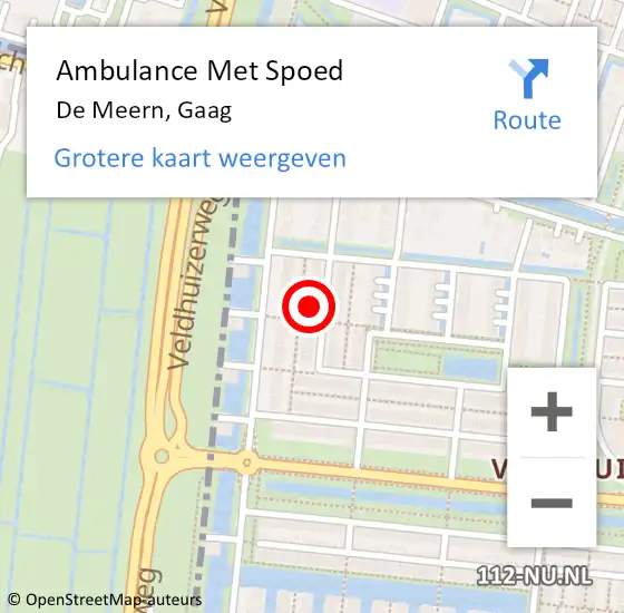 Locatie op kaart van de 112 melding: Ambulance Met Spoed Naar De Meern, Gaag op 29 mei 2018 03:46