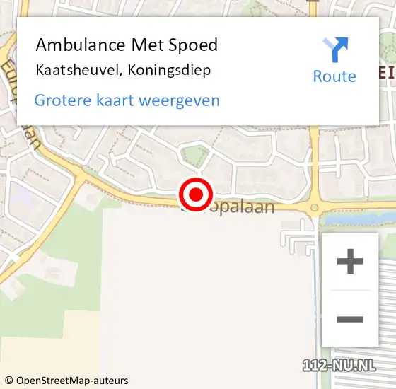 Locatie op kaart van de 112 melding: Ambulance Met Spoed Naar Kaatsheuvel, Koningsdiep op 29 mei 2018 04:46