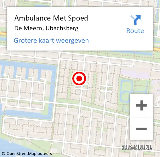 Locatie op kaart van de 112 melding: Ambulance Met Spoed Naar De Meern, Ubachsberg op 29 mei 2018 04:53