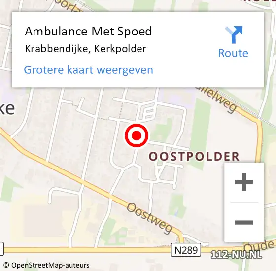 Locatie op kaart van de 112 melding: Ambulance Met Spoed Naar Krabbendijke, Kerkpolder op 29 mei 2018 05:26