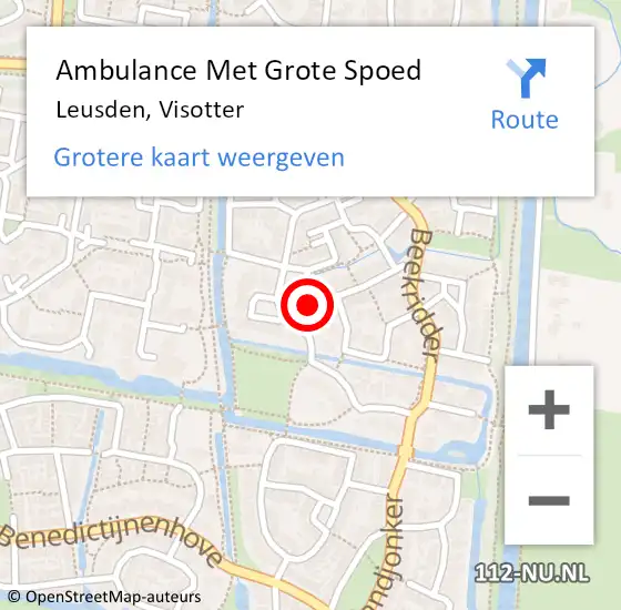 Locatie op kaart van de 112 melding: Ambulance Met Grote Spoed Naar Leusden, Visotter op 29 mei 2018 05:54