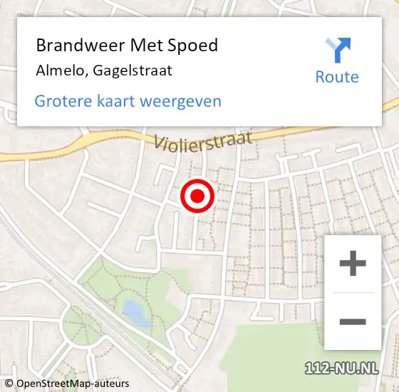 Locatie op kaart van de 112 melding: Brandweer Met Spoed Naar Almelo, Gagelstraat op 29 mei 2018 06:17