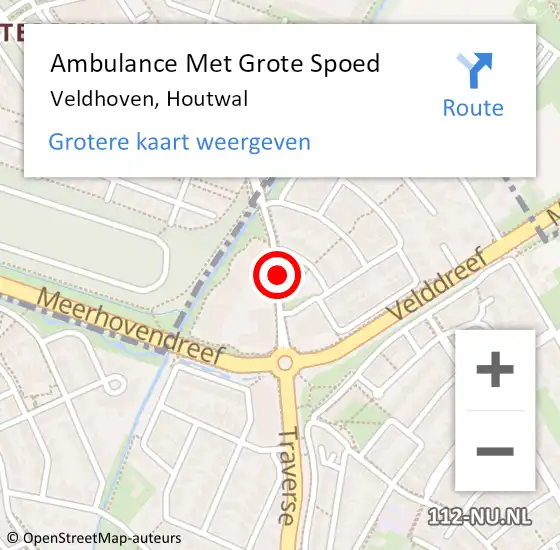 Locatie op kaart van de 112 melding: Ambulance Met Grote Spoed Naar Veldhoven, Houtwal op 29 mei 2018 07:30