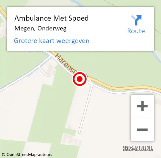 Locatie op kaart van de 112 melding: Ambulance Met Spoed Naar Megen, Onderweg op 29 mei 2018 08:11