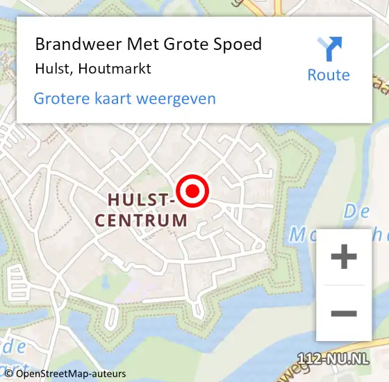 Locatie op kaart van de 112 melding: Brandweer Met Grote Spoed Naar Hulst, Houtmarkt op 29 mei 2018 09:14