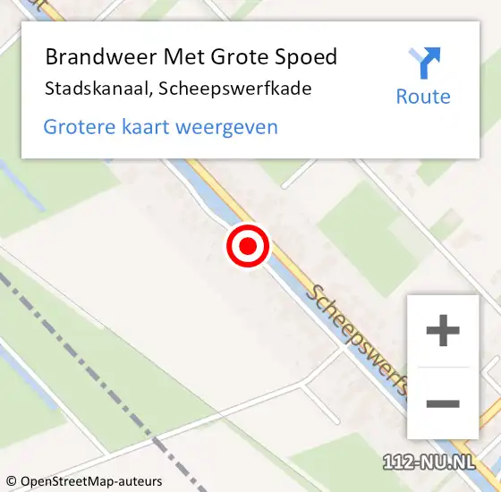 Locatie op kaart van de 112 melding: Brandweer Met Grote Spoed Naar Stadskanaal, Scheepswerfkade op 29 mei 2018 09:14