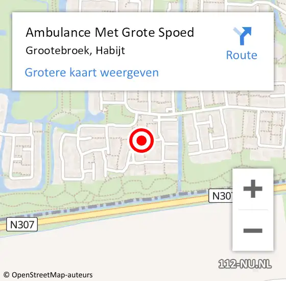 Locatie op kaart van de 112 melding: Ambulance Met Grote Spoed Naar Grootebroek, Habijt op 29 mei 2018 09:16