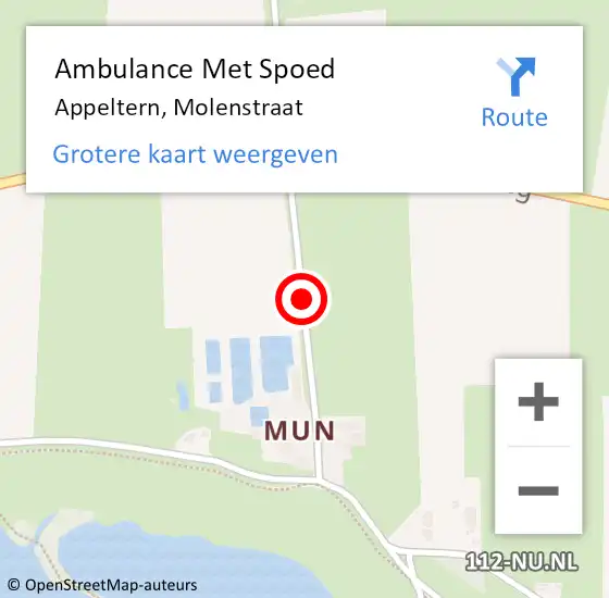 Locatie op kaart van de 112 melding: Ambulance Met Spoed Naar Appeltern, Molenstraat op 29 mei 2018 09:27
