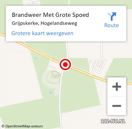 Locatie op kaart van de 112 melding: Brandweer Met Grote Spoed Naar Grijpskerke, Hogelandseweg op 29 mei 2018 09:28