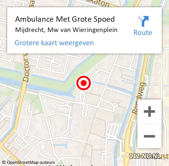 Locatie op kaart van de 112 melding: Ambulance Met Grote Spoed Naar Mijdrecht, Mw van Wieringenplein op 29 mei 2018 10:59