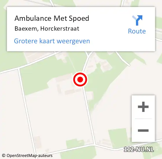 Locatie op kaart van de 112 melding: Ambulance Met Spoed Naar Baexem, Horckerstraat op 29 mei 2018 11:09