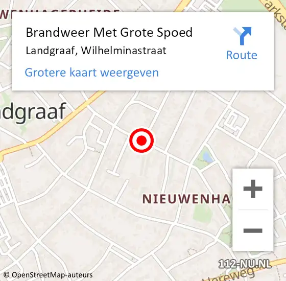 Locatie op kaart van de 112 melding: Brandweer Met Grote Spoed Naar Landgraaf, Wilhelminastraat op 29 mei 2018 12:15