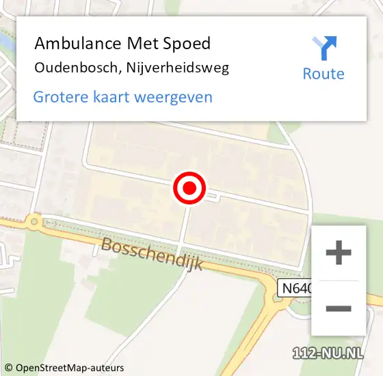 Locatie op kaart van de 112 melding: Ambulance Met Spoed Naar Oudenbosch, Nijverheidsweg op 29 mei 2018 13:06