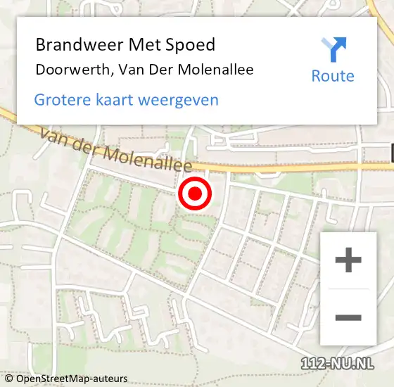 Locatie op kaart van de 112 melding: Brandweer Met Spoed Naar Doorwerth, Van Der Molenallee op 29 mei 2018 13:10