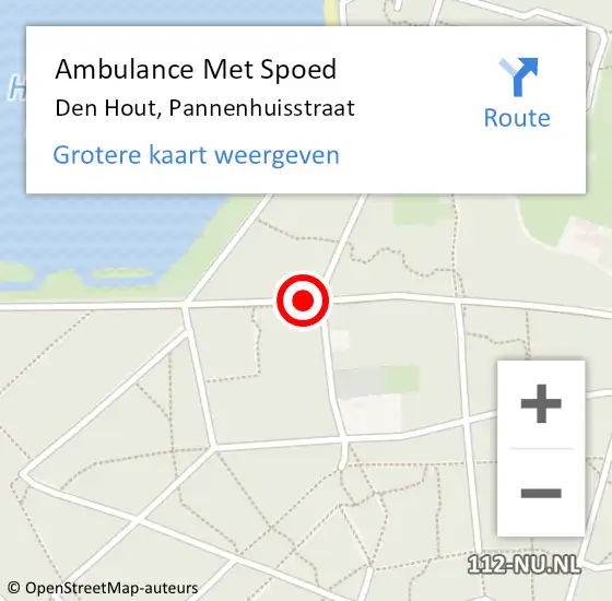 Locatie op kaart van de 112 melding: Ambulance Met Spoed Naar Den Hout, Pannenhuisstraat op 29 mei 2018 13:34