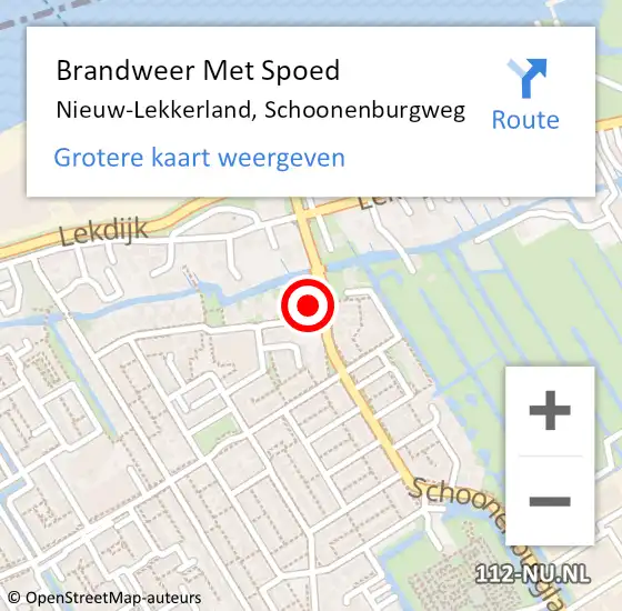 Locatie op kaart van de 112 melding: Brandweer Met Spoed Naar Nieuw-Lekkerland, Schoonenburgweg op 29 mei 2018 15:07