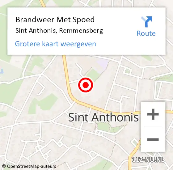 Locatie op kaart van de 112 melding: Brandweer Met Spoed Naar Sint Anthonis, Remmensberg op 29 mei 2018 15:21