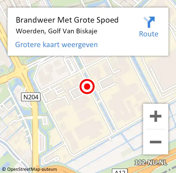 Locatie op kaart van de 112 melding: Brandweer Met Grote Spoed Naar Woerden, Golf Van Biskaje op 29 mei 2018 15:58