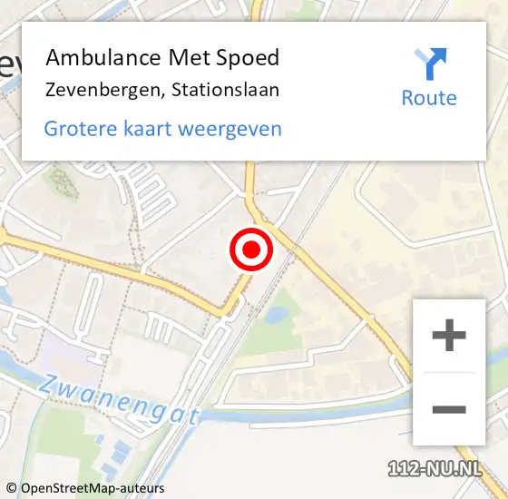 Locatie op kaart van de 112 melding: Ambulance Met Spoed Naar Zevenbergen, Stationslaan op 29 mei 2018 16:22