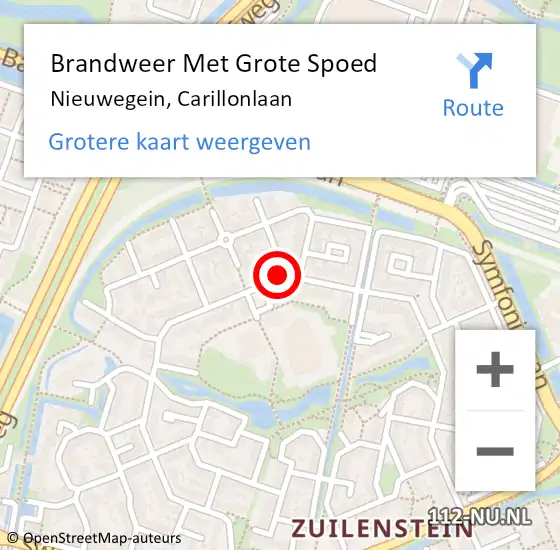 Locatie op kaart van de 112 melding: Brandweer Met Grote Spoed Naar Nieuwegein, Carillonlaan op 29 mei 2018 16:25