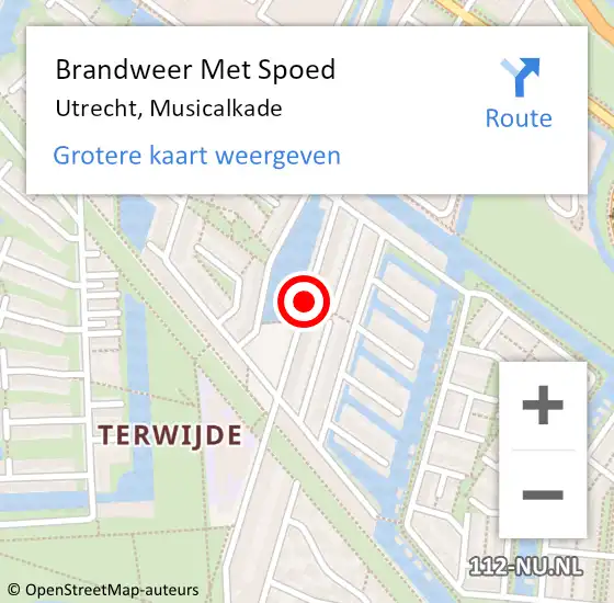 Locatie op kaart van de 112 melding: Brandweer Met Spoed Naar Utrecht, Musicalkade op 29 mei 2018 16:42