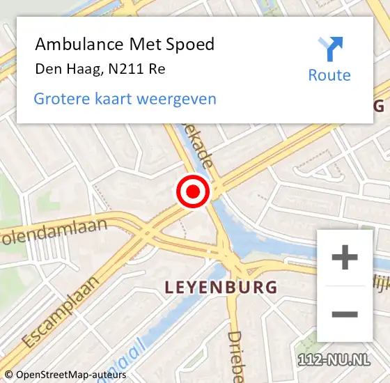 Locatie op kaart van de 112 melding: Ambulance Met Spoed Naar Den Haag, A12 Re hectometerpaal: 3,6 op 29 mei 2018 17:55