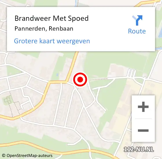 Locatie op kaart van de 112 melding: Brandweer Met Spoed Naar Pannerden, Renbaan op 29 mei 2018 18:31