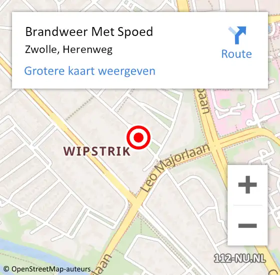 Locatie op kaart van de 112 melding: Brandweer Met Spoed Naar Zwolle, Herenweg op 29 mei 2018 19:06