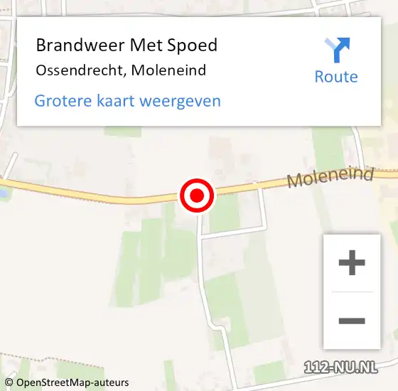 Locatie op kaart van de 112 melding: Brandweer Met Spoed Naar Ossendrecht, Moleneind op 29 mei 2018 19:08