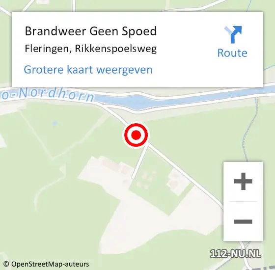 Locatie op kaart van de 112 melding: Brandweer Geen Spoed Naar Fleringen, Rikkenspoelsweg op 29 mei 2018 19:14