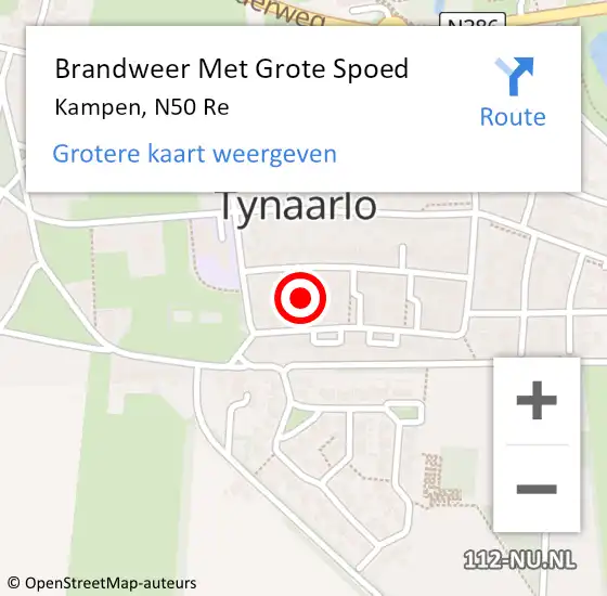 Locatie op kaart van de 112 melding: Brandweer Met Grote Spoed Naar Kampen, N50 Re op 29 mei 2018 19:19
