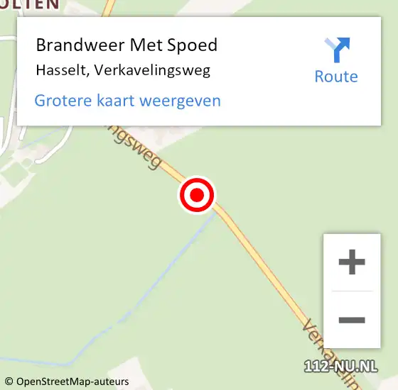 Locatie op kaart van de 112 melding: Brandweer Met Spoed Naar Hasselt, Verkavelingsweg op 29 mei 2018 19:34