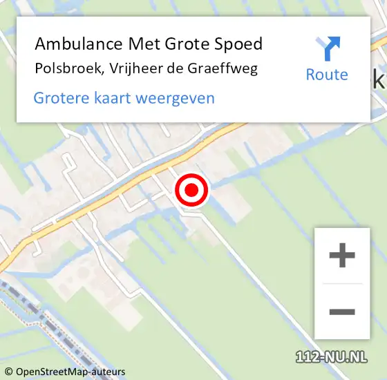 Locatie op kaart van de 112 melding: Ambulance Met Grote Spoed Naar Polsbroek, Vrijheer de Graeffweg op 29 mei 2018 19:38