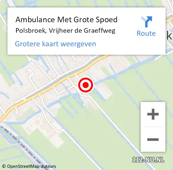 Locatie op kaart van de 112 melding: Ambulance Met Grote Spoed Naar Polsbroek, Vrijheer de Graeffweg op 29 mei 2018 19:39