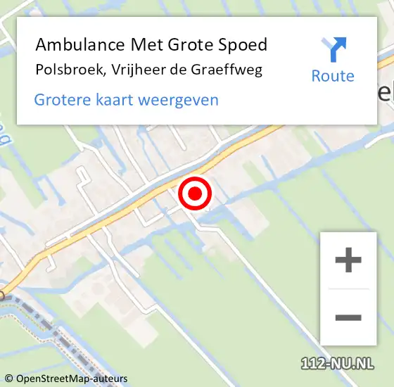 Locatie op kaart van de 112 melding: Ambulance Met Grote Spoed Naar Polsbroek, Vrijheer de Graeffweg op 29 mei 2018 19:42
