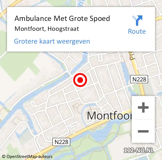 Locatie op kaart van de 112 melding: Ambulance Met Grote Spoed Naar Montfoort, Hoogstraat op 29 mei 2018 19:56