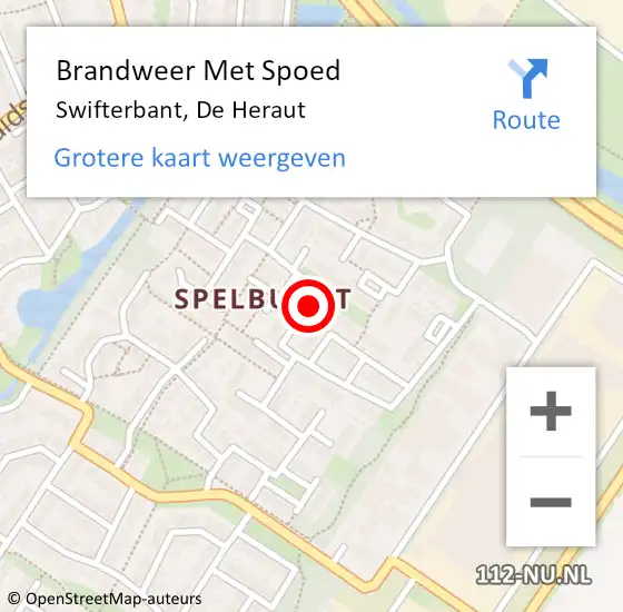Locatie op kaart van de 112 melding: Brandweer Met Spoed Naar Swifterbant, De Heraut op 29 mei 2018 20:44