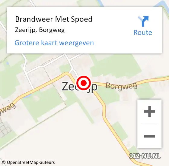 Locatie op kaart van de 112 melding: Brandweer Met Spoed Naar Zeerijp, Borgweg op 29 mei 2018 21:26