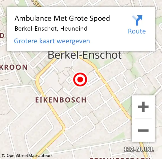 Locatie op kaart van de 112 melding: Ambulance Met Grote Spoed Naar Berkel-Enschot, Heuneind op 29 mei 2018 21:31