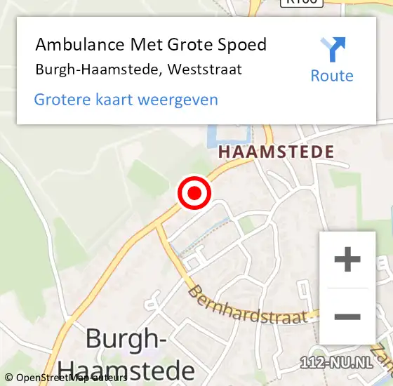 Locatie op kaart van de 112 melding: Ambulance Met Grote Spoed Naar Burgh-Haamstede, Weststraat op 29 mei 2018 21:51