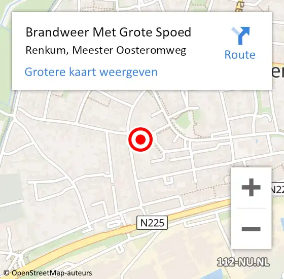 Locatie op kaart van de 112 melding: Brandweer Met Grote Spoed Naar Renkum, Meester Oosteromweg op 29 mei 2018 22:01