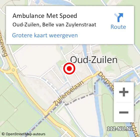 Locatie op kaart van de 112 melding: Ambulance Met Spoed Naar Oud-Zuilen, Belle van Zuylenstraat op 29 mei 2018 23:18