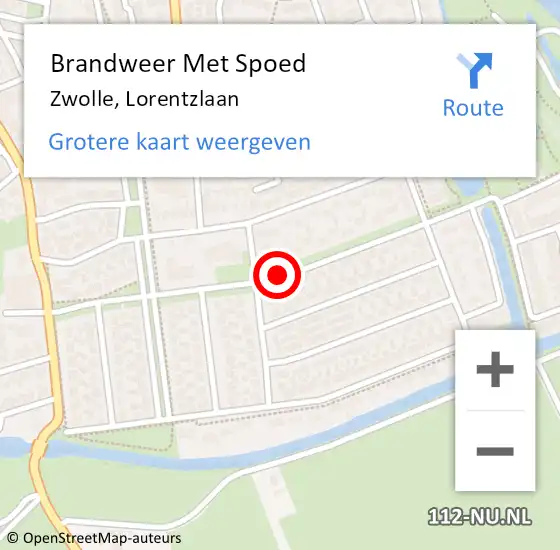 Locatie op kaart van de 112 melding: Brandweer Met Spoed Naar Zwolle, Lorentzlaan op 30 mei 2018 01:18