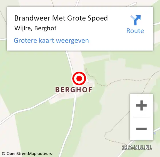 Locatie op kaart van de 112 melding: Brandweer Met Grote Spoed Naar Wijlre, Berghof op 30 mei 2018 02:13