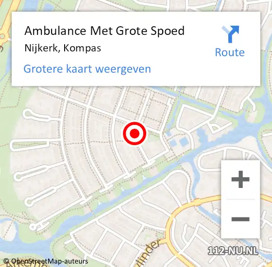 Locatie op kaart van de 112 melding: Ambulance Met Grote Spoed Naar Nijkerk, Kompas op 30 mei 2018 05:05