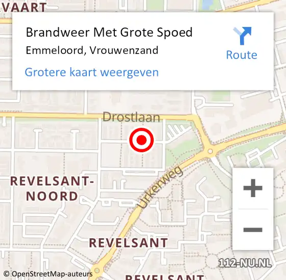 Locatie op kaart van de 112 melding: Brandweer Met Grote Spoed Naar Emmeloord, Vrouwenzand op 30 mei 2018 05:27