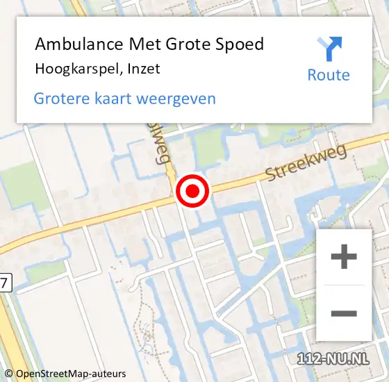 Locatie op kaart van de 112 melding: Ambulance Met Grote Spoed Naar Hoogkarspel, Inzet op 30 mei 2018 05:29