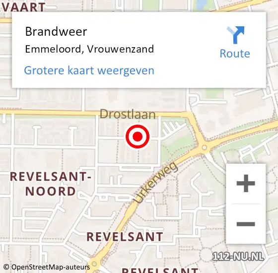 Locatie op kaart van de 112 melding: Brandweer Emmeloord, Vrouwenzand op 30 mei 2018 05:29